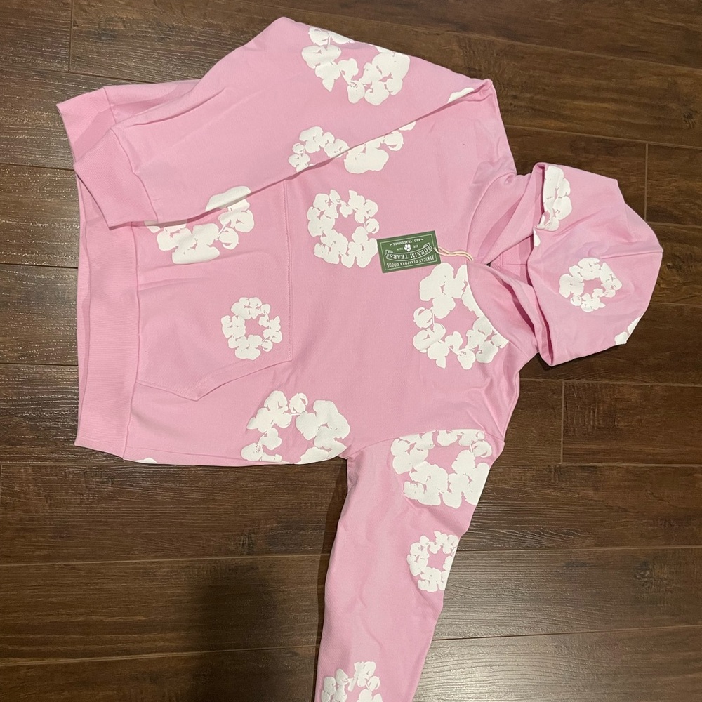Pink denim tears hoodie